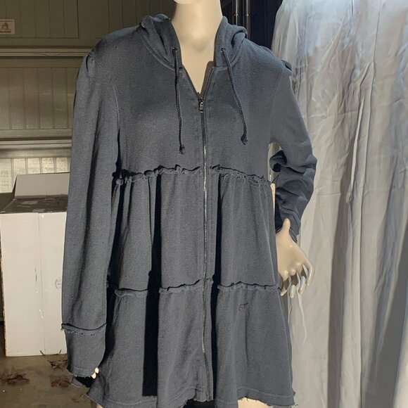 Free People Raw-Edge Zip-Front Hoodie NWT - Picture 12 of 16